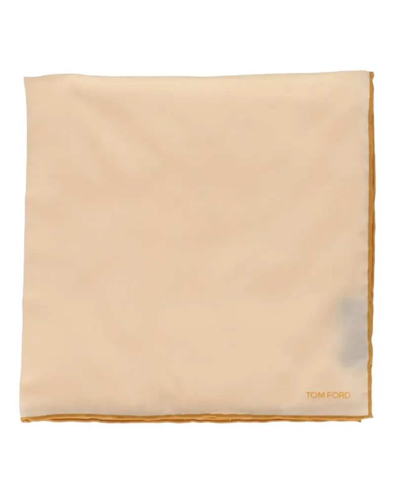 Tom Ford logo-detailed pocket square - Nude Nude