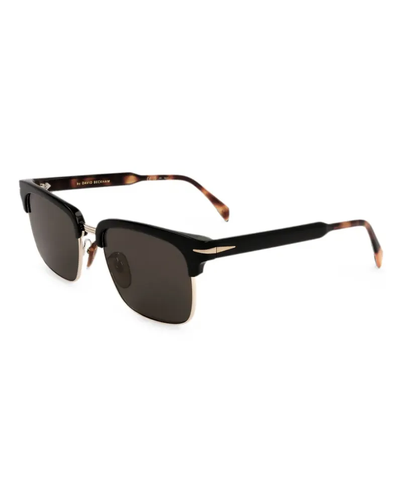 EYEWEAR by DAVID BECKHAM Eckige Sonnenbrille mit Brauensteg - Schwarz Schwarz