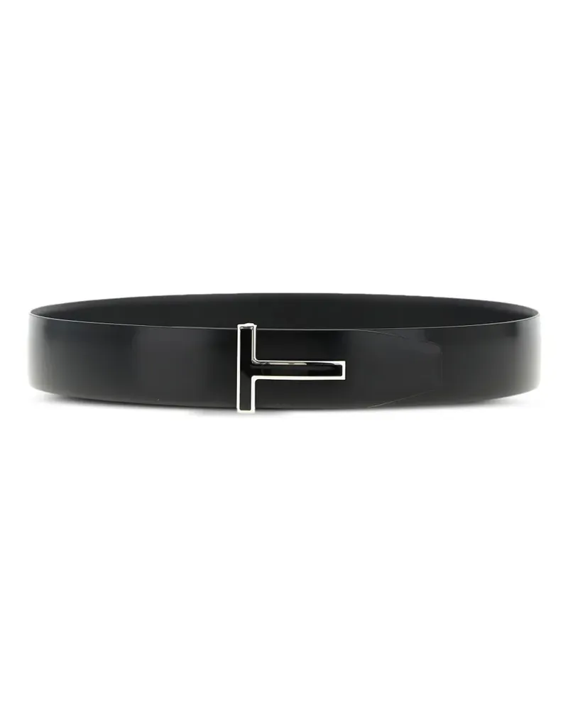 Tom Ford enamel logo reversible belt - Schwarz Schwarz