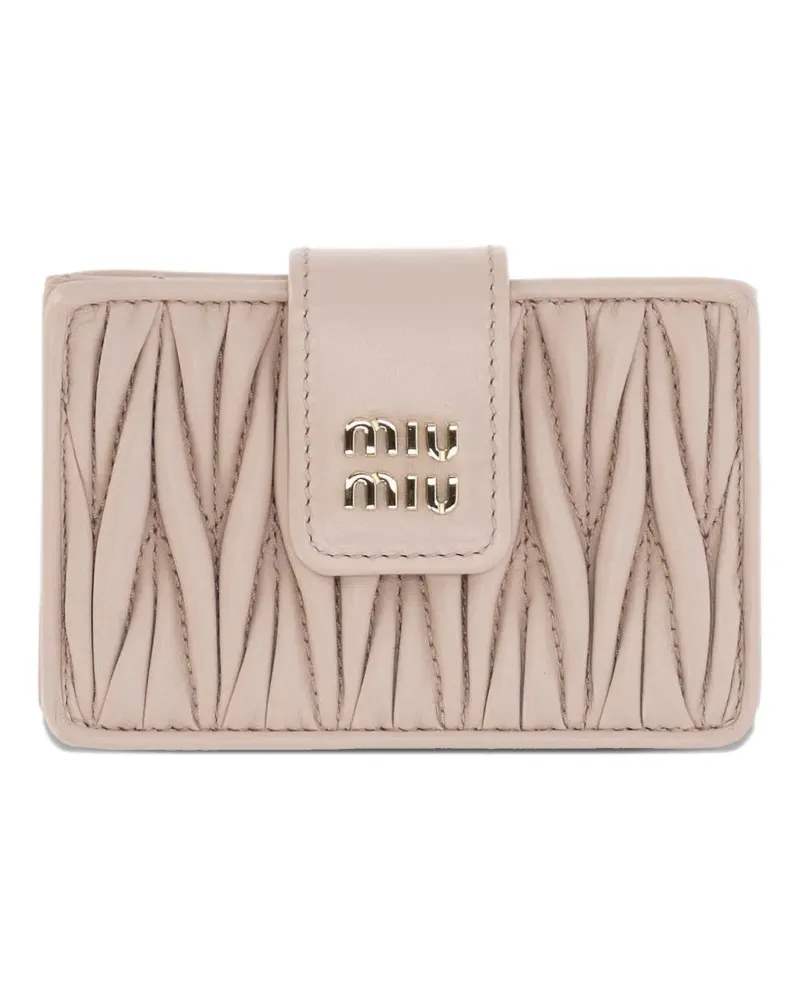 Miu Miu Matelasse card holder - Nude Nude