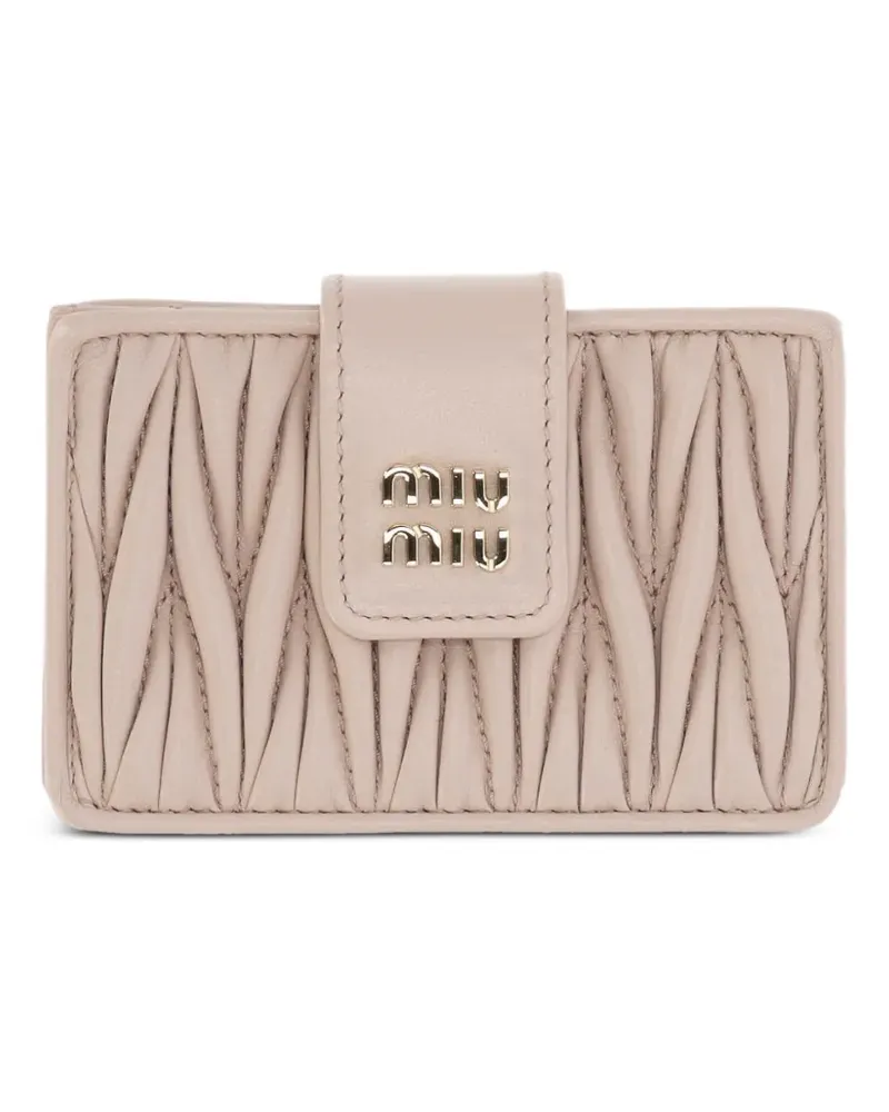 Miu Miu Matelasse card holder - Nude Nude