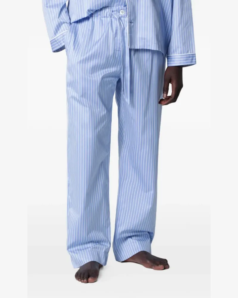 TEKLA Gestreifte Pyjama-Hose - Blau Blau