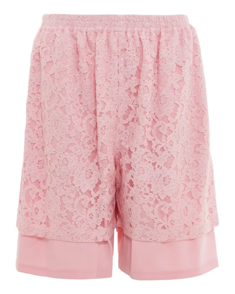pushBUTTON Shorts im Layering-Look mit Spitze - Rosa Rosa