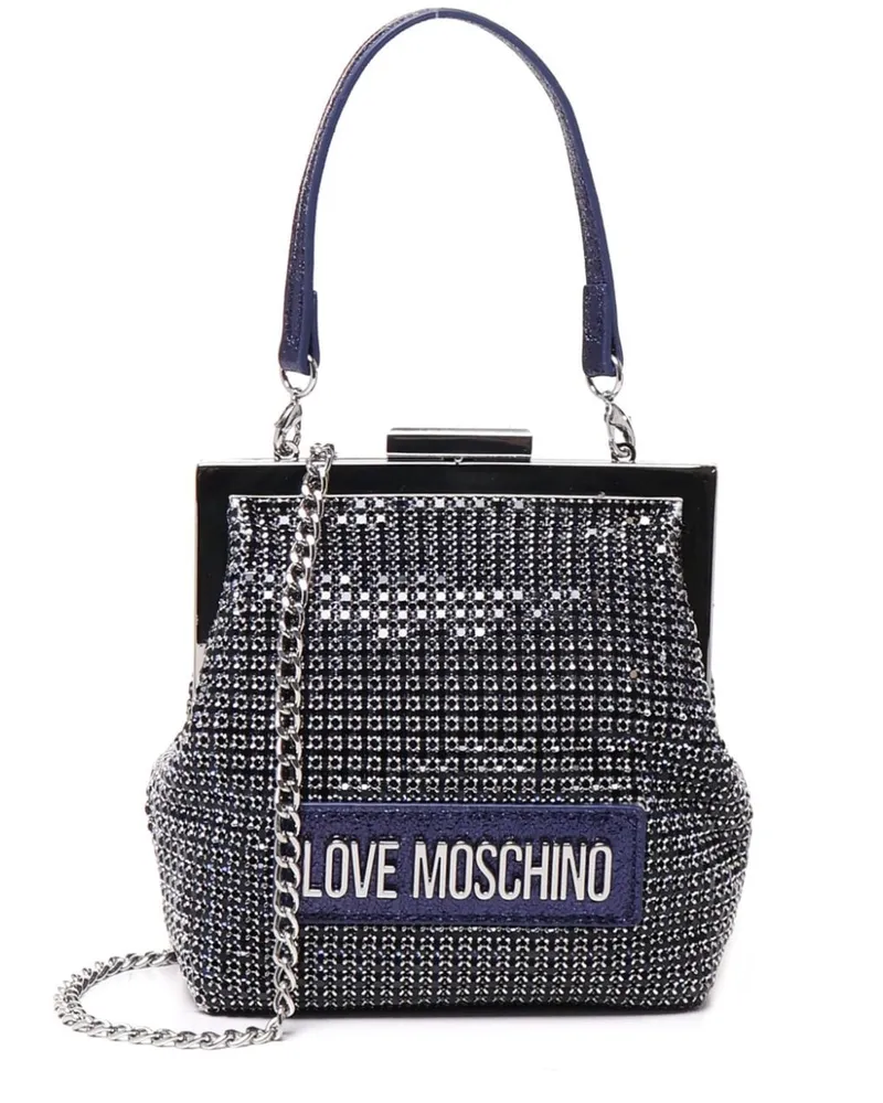 Moschino Clutch mit Logo Metallic