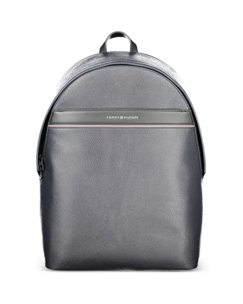 Tommy Hilfiger pebbled-texture logo-lettering backpack - Grau Grau