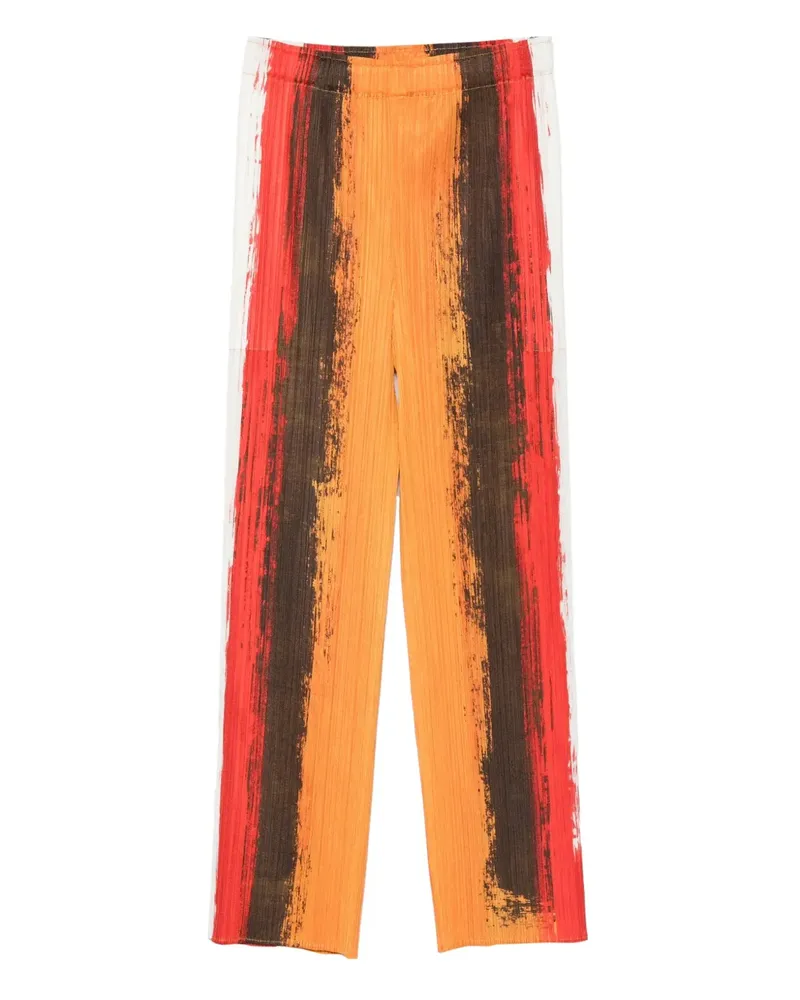 Issey Miyake Gestreifte Hose mit Falten - Rot Rot