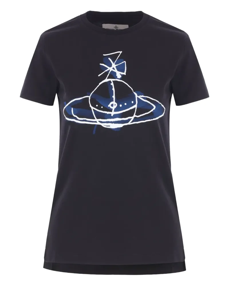 Vivienne Westwood T-Shirt mit Orb-Print - Schwarz Schwarz