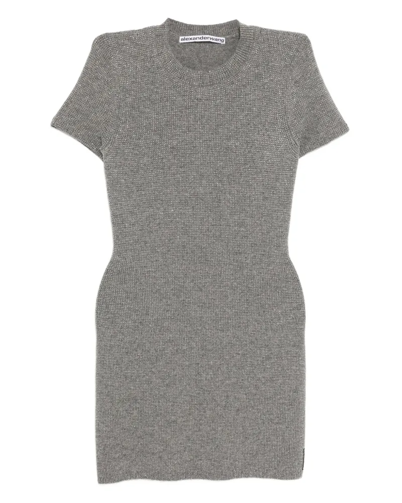 Alexander Wang Kurzärmeliges Hotfix Kleid - Grau Grau