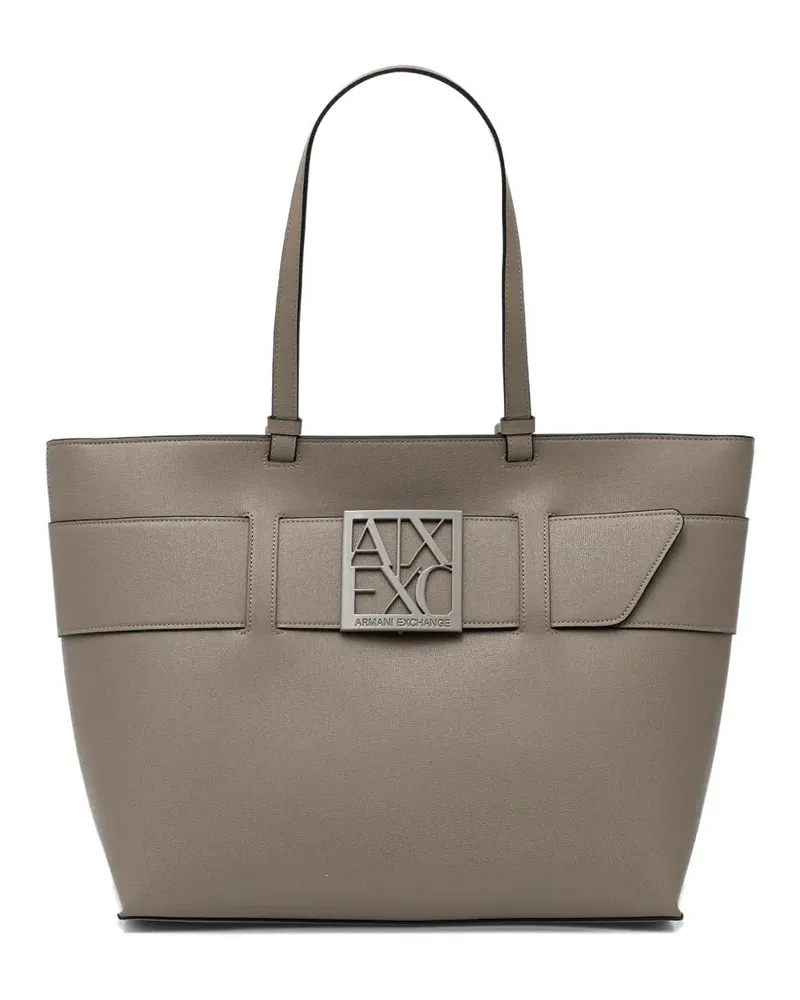 Armani Exchange logo-plaque tote bag - Grau Grau