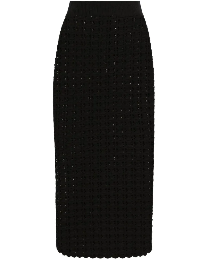 Dolce & Gabbana Gestrickter Midirock - Schwarz Schwarz