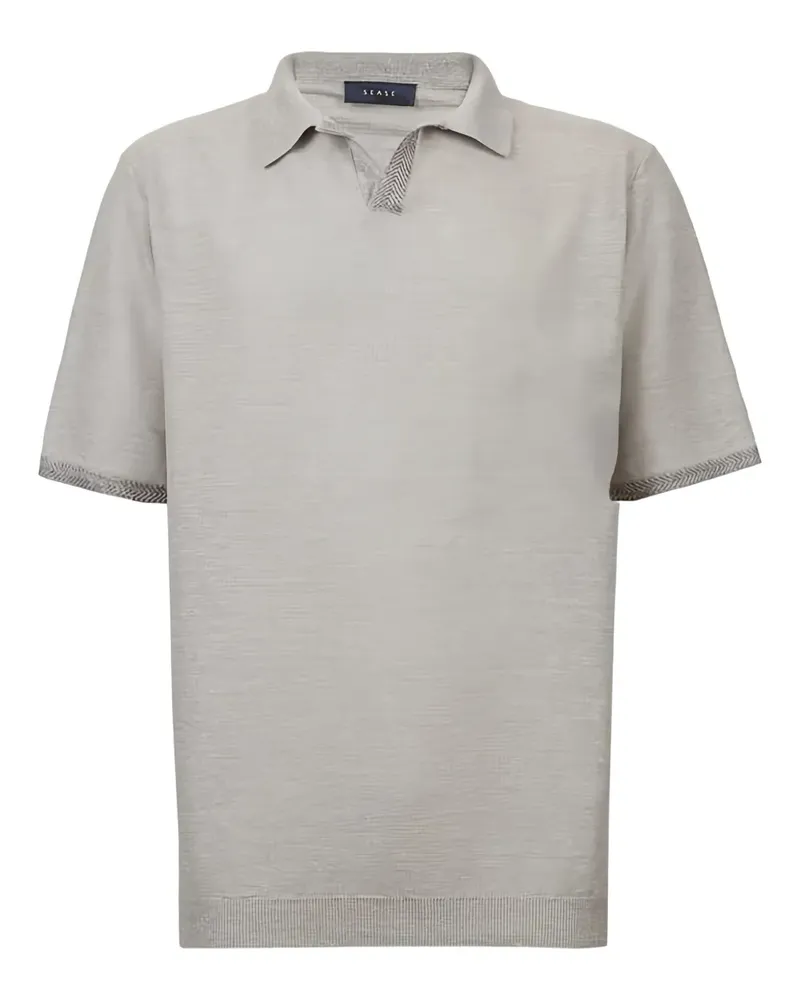 SEASE Gestricktes T-Shirt mit Poloshirtkragen - Grau Grau