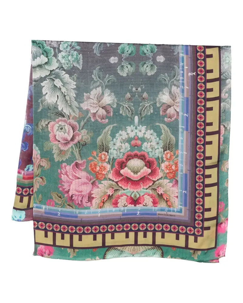 Pierre-Louis Mascia Molare floral-pattern scarf - Grün Grün