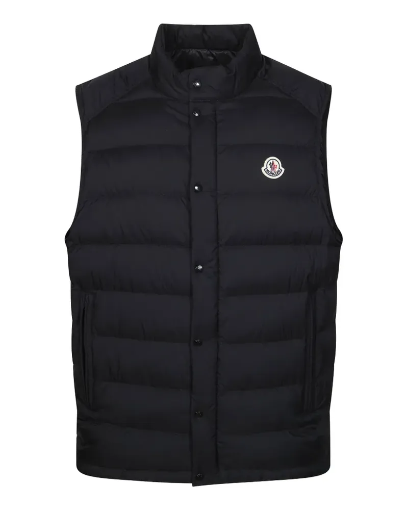 Moncler quilted logo-patch gilet - Schwarz Schwarz