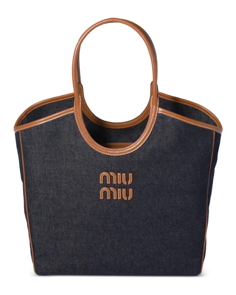 Miu Miu Ivy Tasche aus Denim - Blau Blau