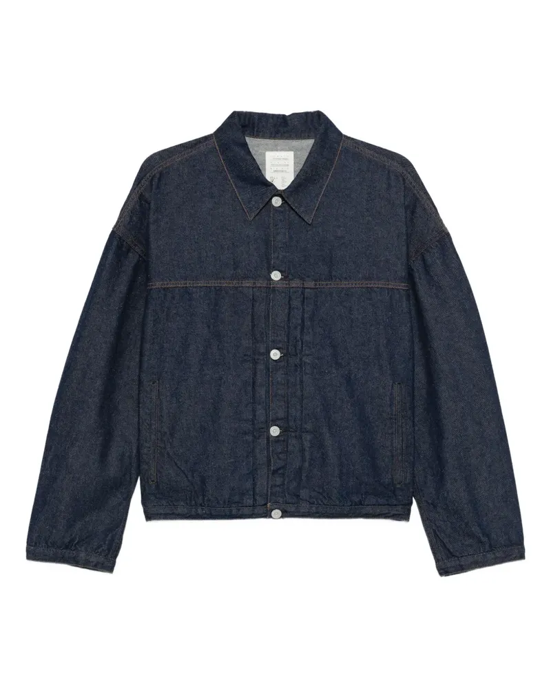 KURO Dense Jeansjacke mit Knopfverschluss - Blau Blau