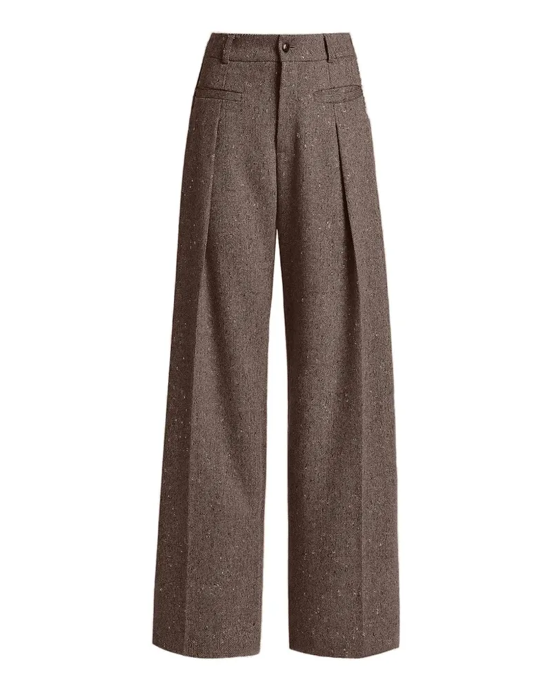Kiton Bouclé-Hose mit Falten - Braun Braun