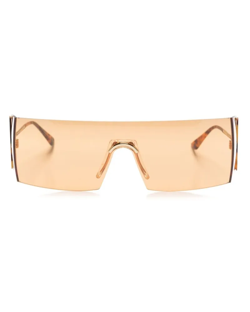 RETROSUPERFUTURE Pianeta Sonnenbrille mit Shield-Gestell Orange