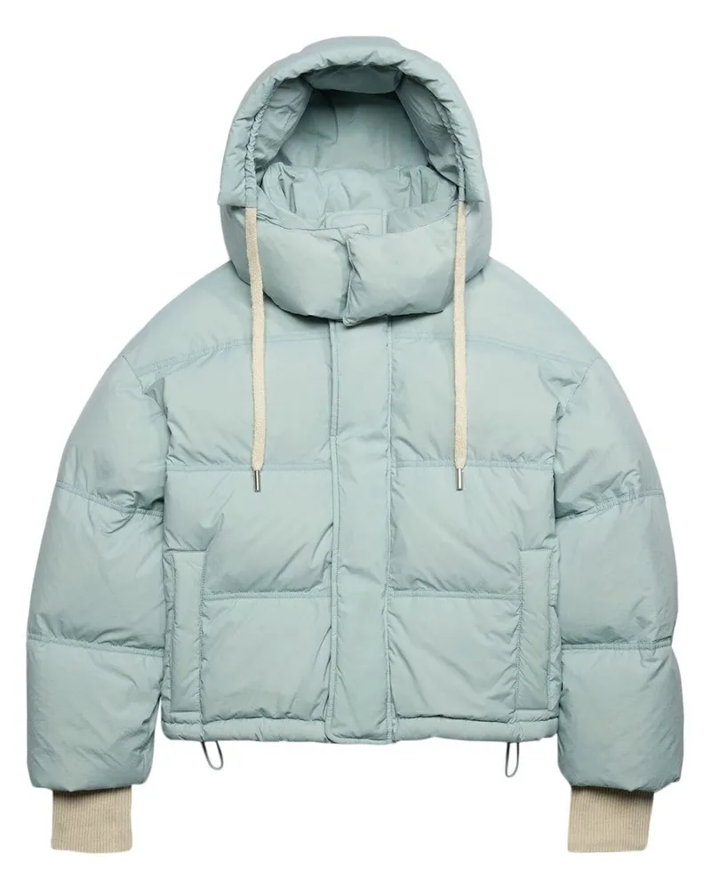 AMI Paris Steppjacke mit Logo-Applikation - Blau Blau