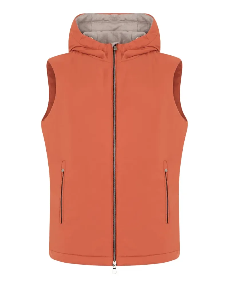 Fedeli padded hooded gilet - Orange Orange