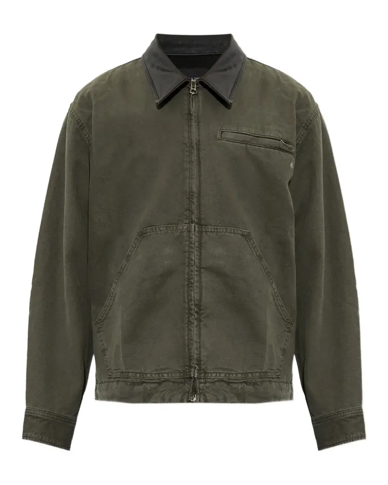 Rag & Bone Jacke mit Lederkragen - Grün Grün