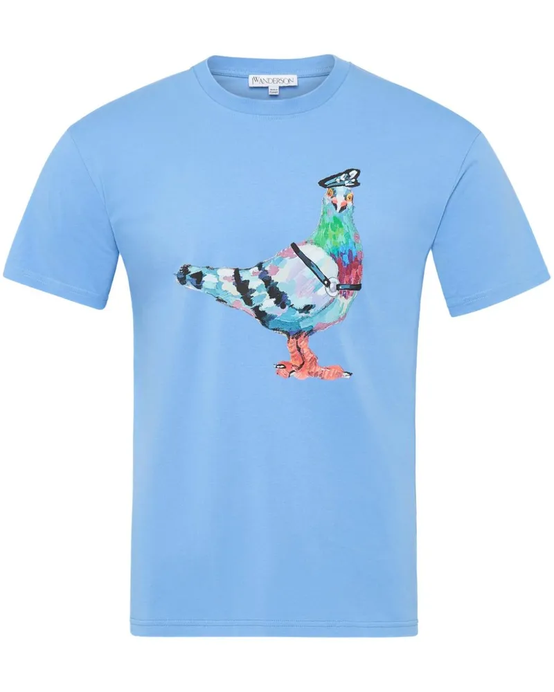 J.W.Anderson Pigeon T-Shirt aus Bio-Baumwolle Blau