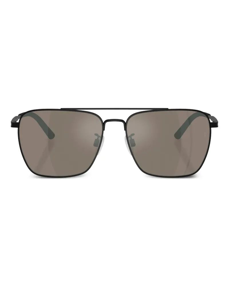 Oliver Peoples R-15 Sonnenbrille mit eckigem Gestell - Schwarz Schwarz