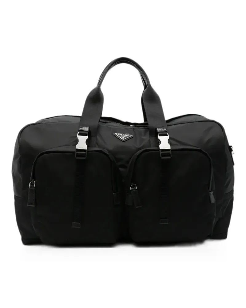 Prada Re-Nylon logo-plaque holdall - Schwarz Schwarz