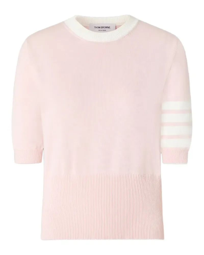 Thom Browne Hector intarsia 4-Bar T-shirt - Rosa Rosa