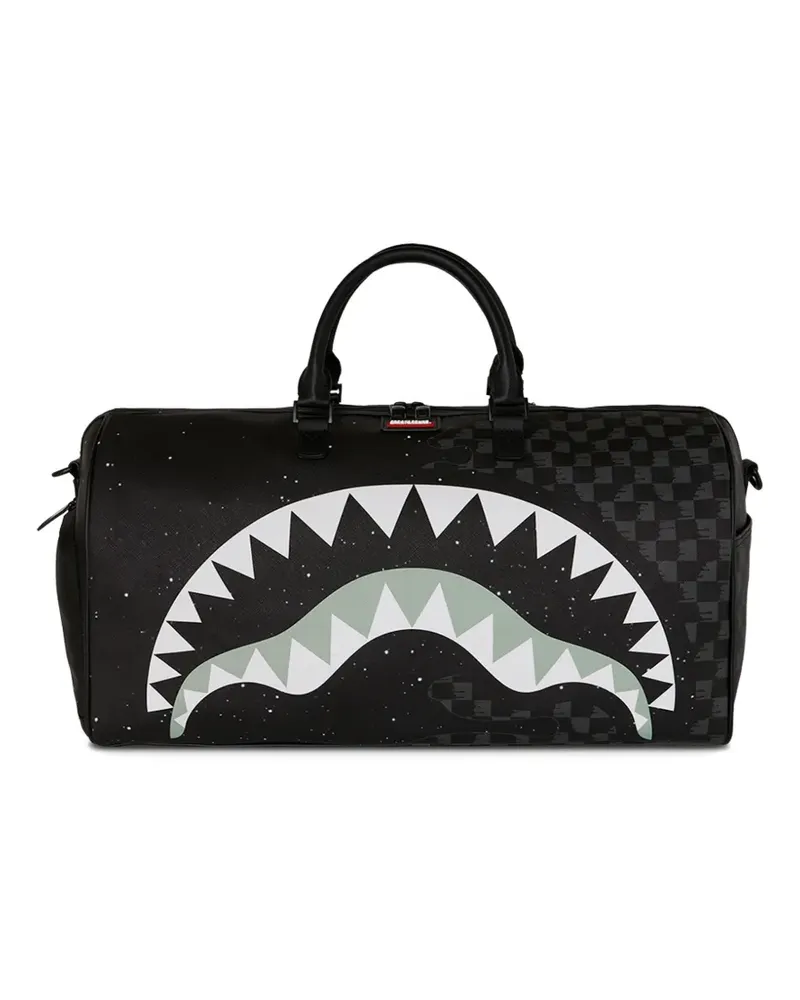Sprayground Deep Space Drip shark checkerboard holdall - Schwarz Schwarz