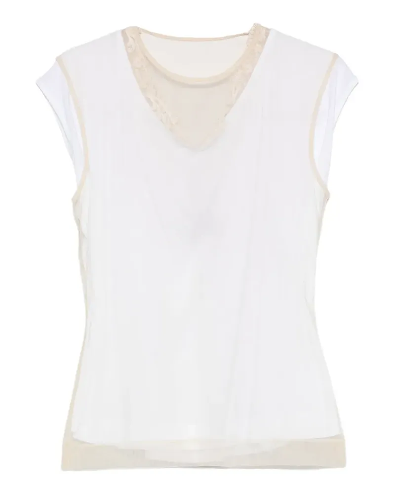 Simone Rocha T-Shirt im Layering-Look - Weiß Weiß