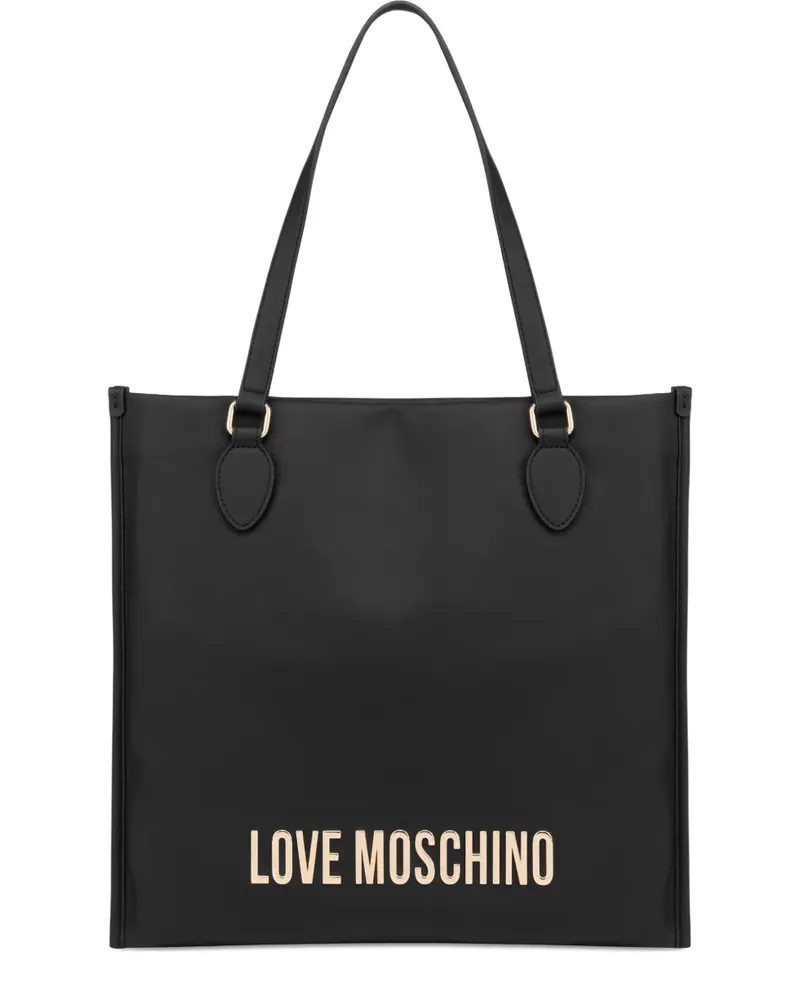 Moschino Shopper mit Logo-Schild - Schwarz Schwarz