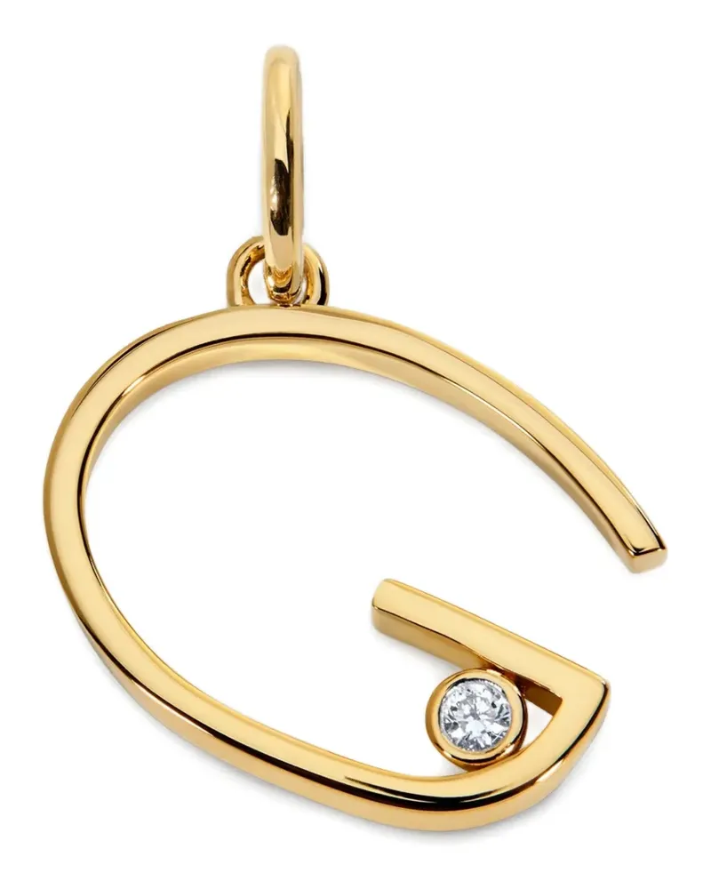 Monica Vinader G-Solitäranhänger mit Diamant - Gold Gold