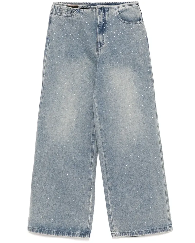 b+ab Jeans mit Kristallen - Blau Blau