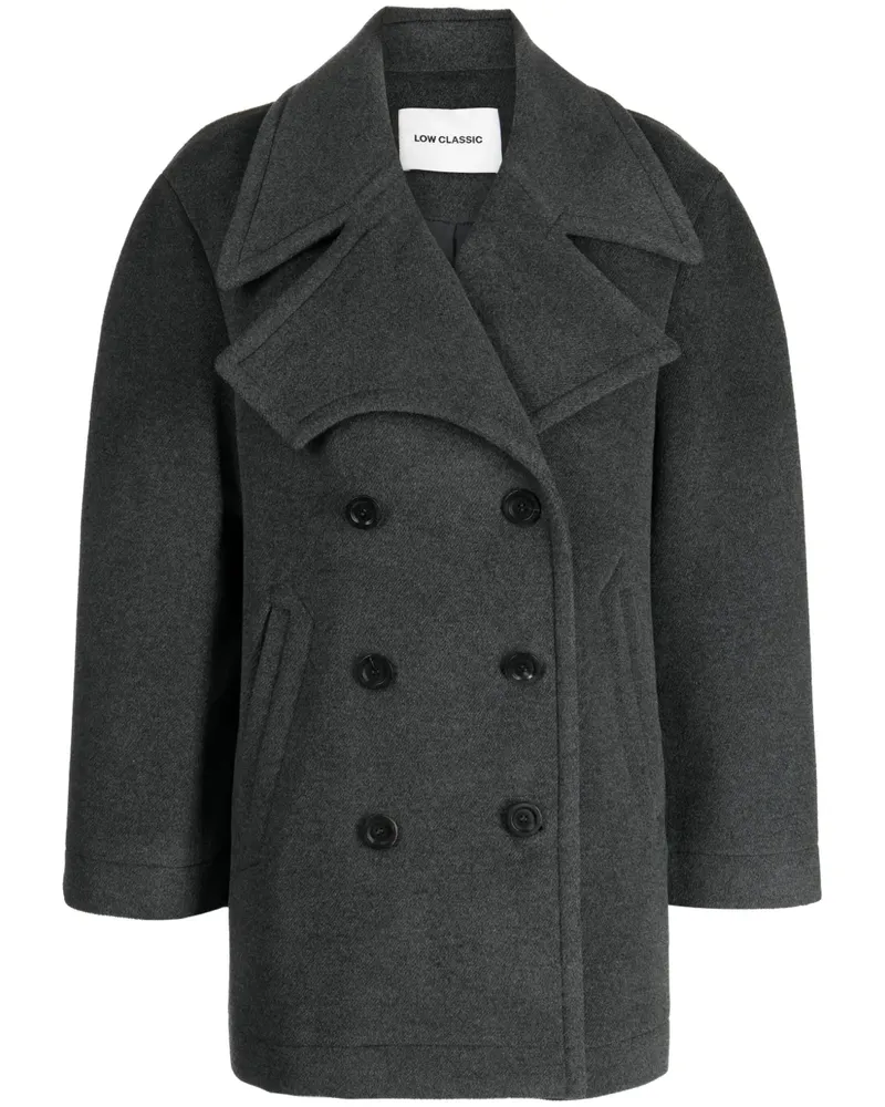 LOW CLASSIC Doppelreihiger Mantel - Grau Grau