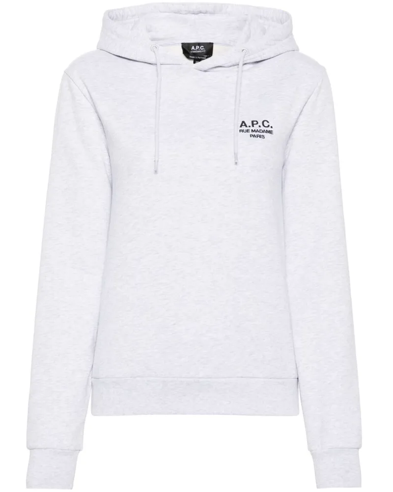 A.P.C. Hoodie mit Logo-Stickerei - Grau Grau