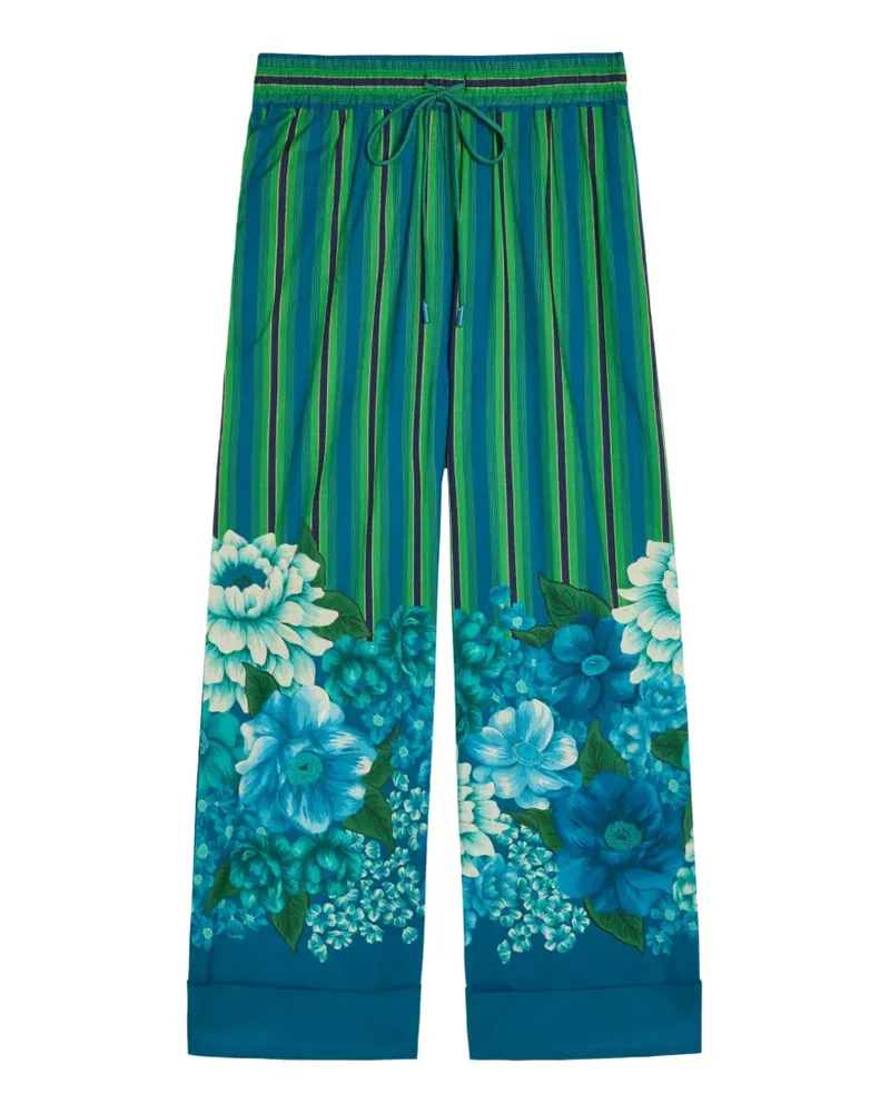 ALEMAIS Margo floral-print striped trousers - Blau Blau