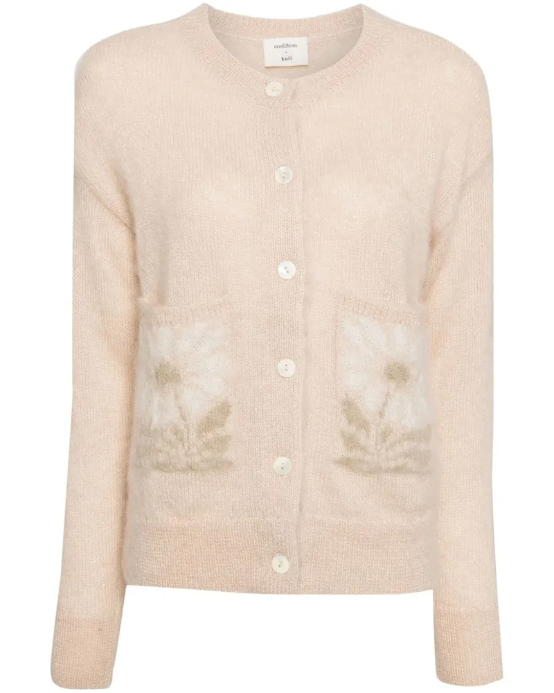 onefifteen x Suii Cardigan mit Muster - Nude Nude