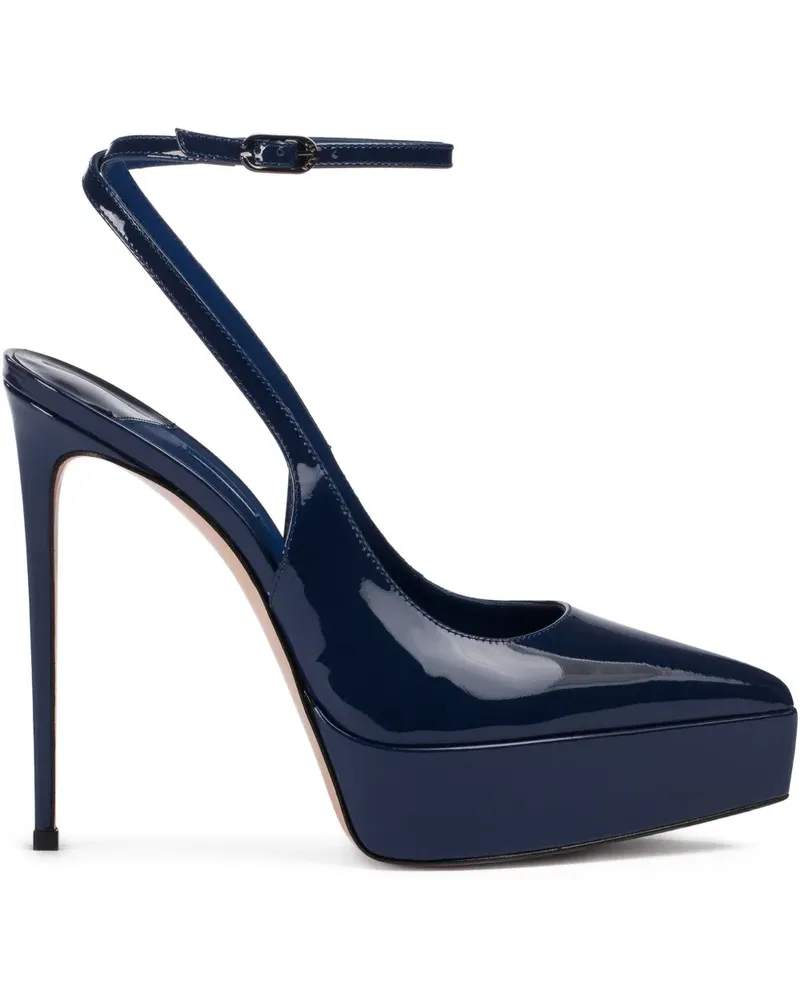 Le Silla Uma Plateau-Pumps aus Lackleder 160mm - Blau Blau