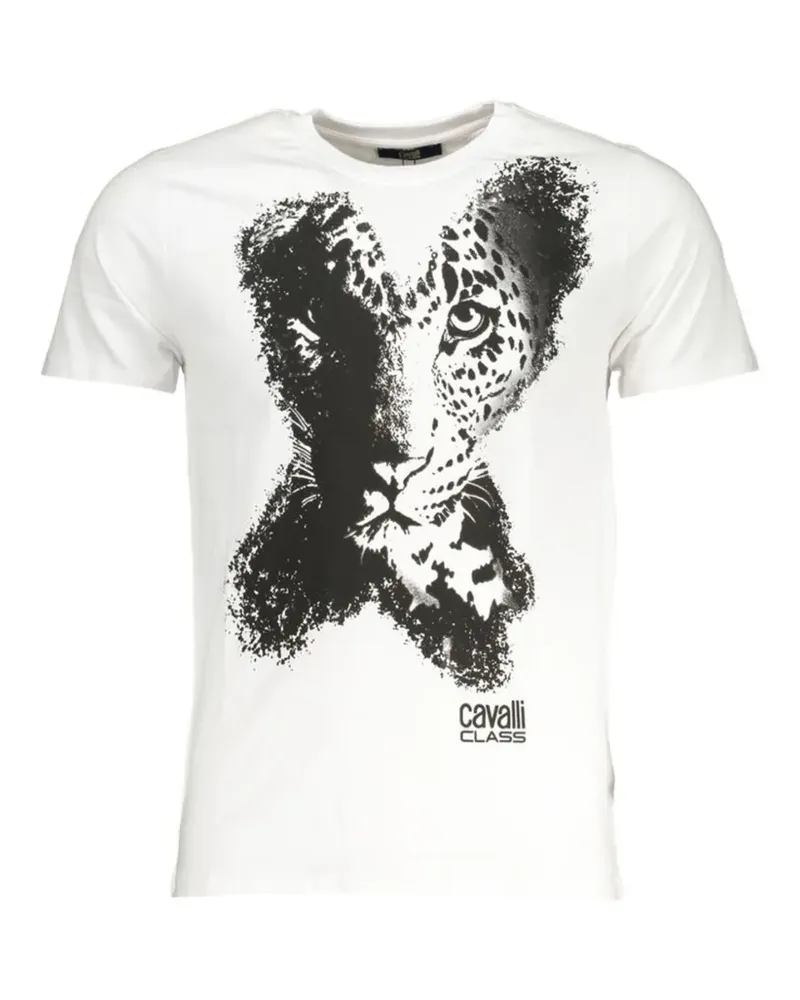 Roberto Cavalli leopard-print T-shirt - Weiß Weiß