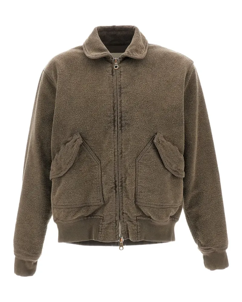 Original Vintage Style Fletcher Bomberjacke aus Fleece - Braun Braun