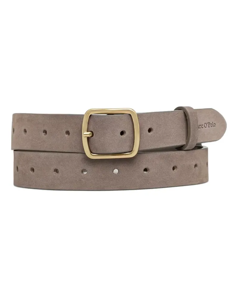 Marc O'Polo perforated leather belt - Grau Grau