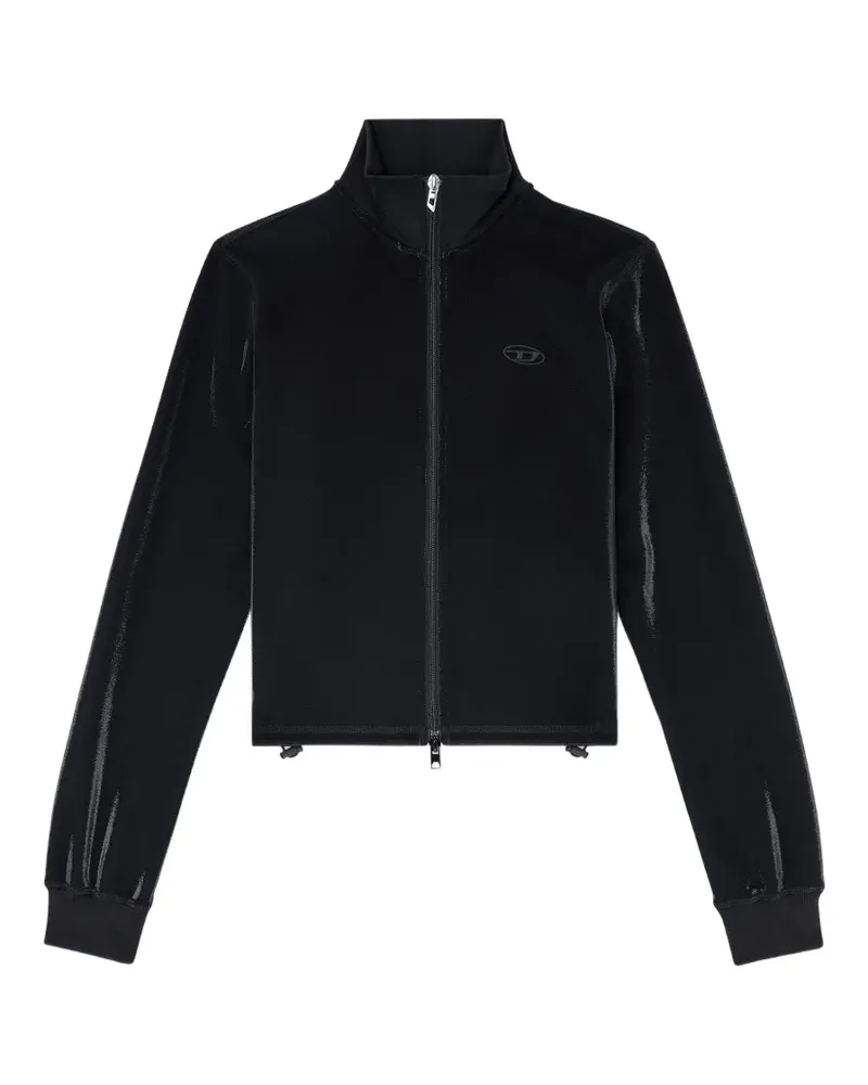 Diesel zipped sweatshirt with shiny piquet effect - Schwarz Schwarz