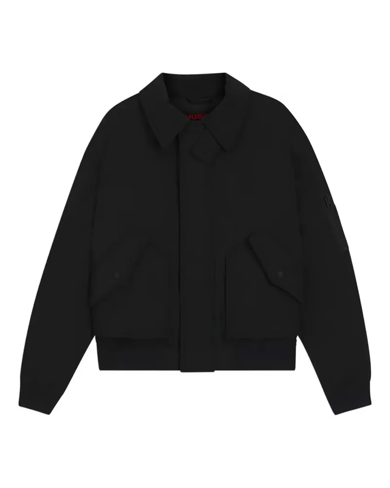 HUGO BOSS Jacke mit Kragentaschen - Schwarz Schwarz