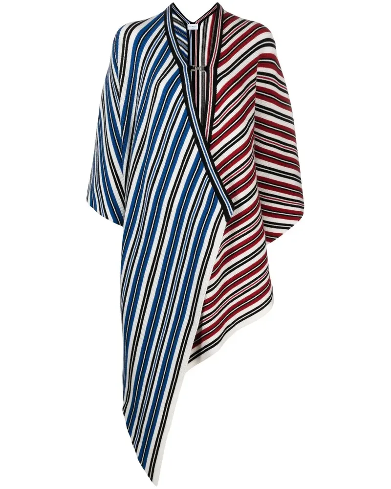 Ferragamo Gestreifter Poncho - Rot Rot