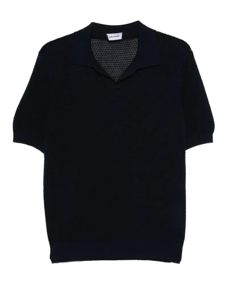 Tagliatore Gestricktes T-Shirt mit V-Ausschnitt - Blau Blau