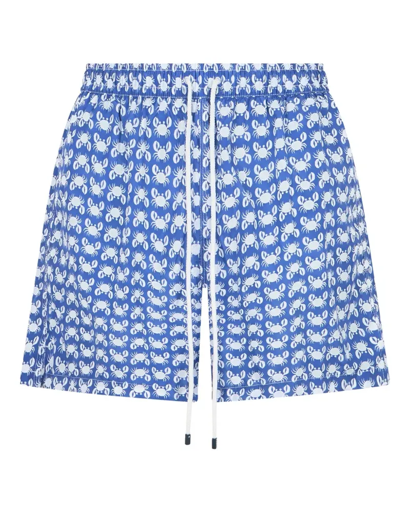 Fedeli crab-print drawstring swim shorts - Blau Blau