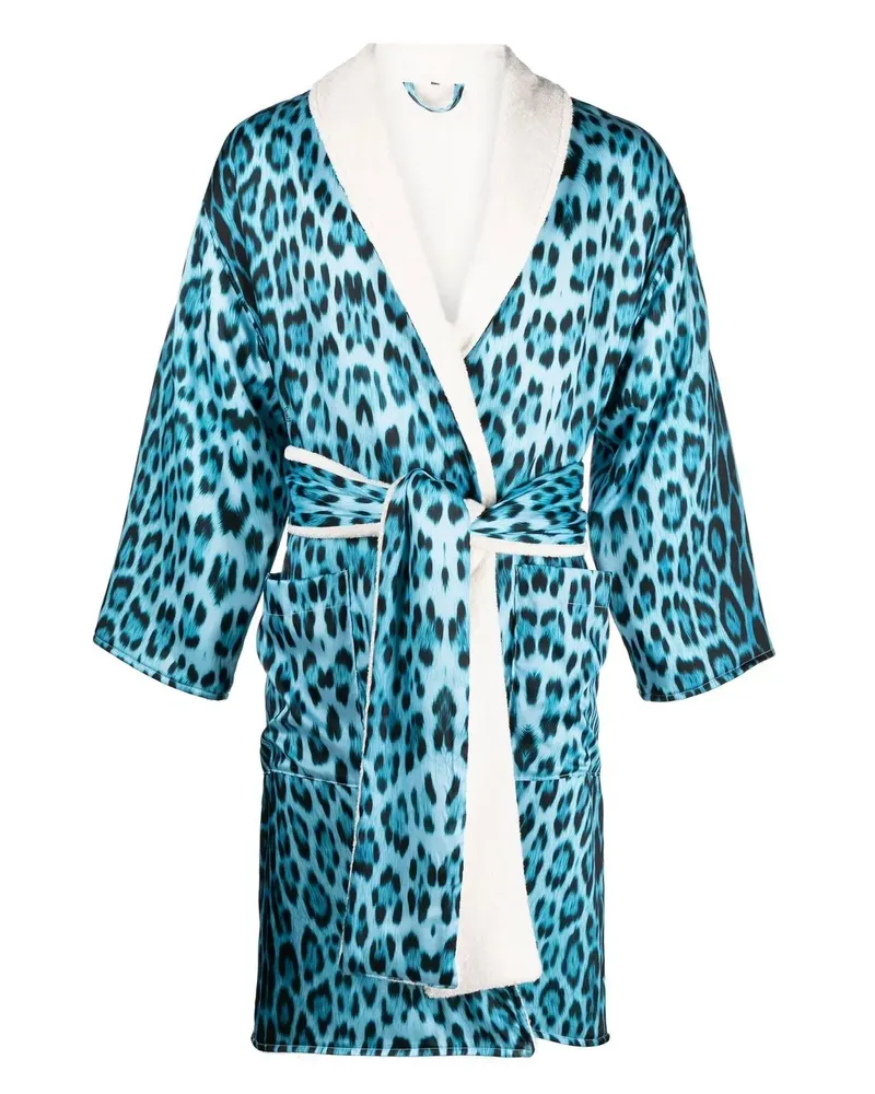 Roberto Cavalli Morgenmantel mit Leoparden-Print - Blau Blau