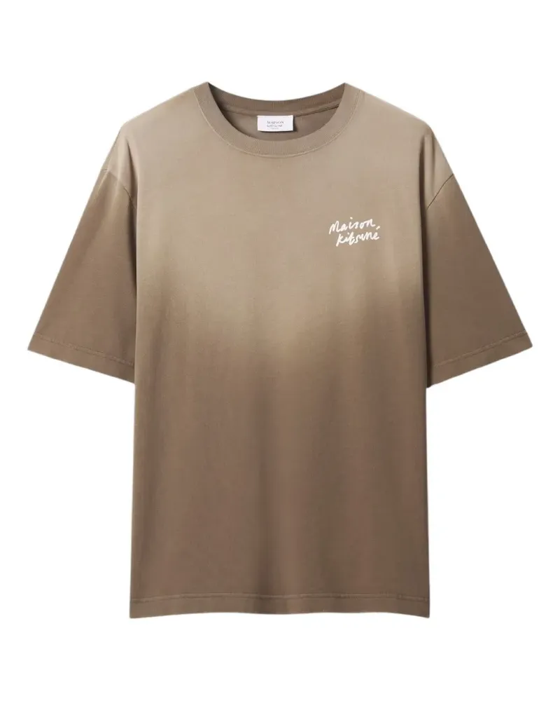 Kitsuné T-Shirt mit ausgewaschenem Effekt - Nude Nude