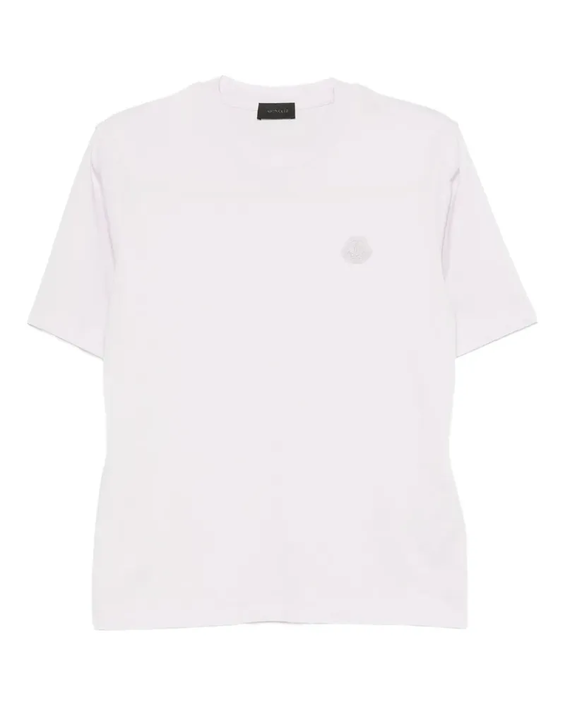 Moncler T-Shirt mit Logo-Patch - Rosa Rosa