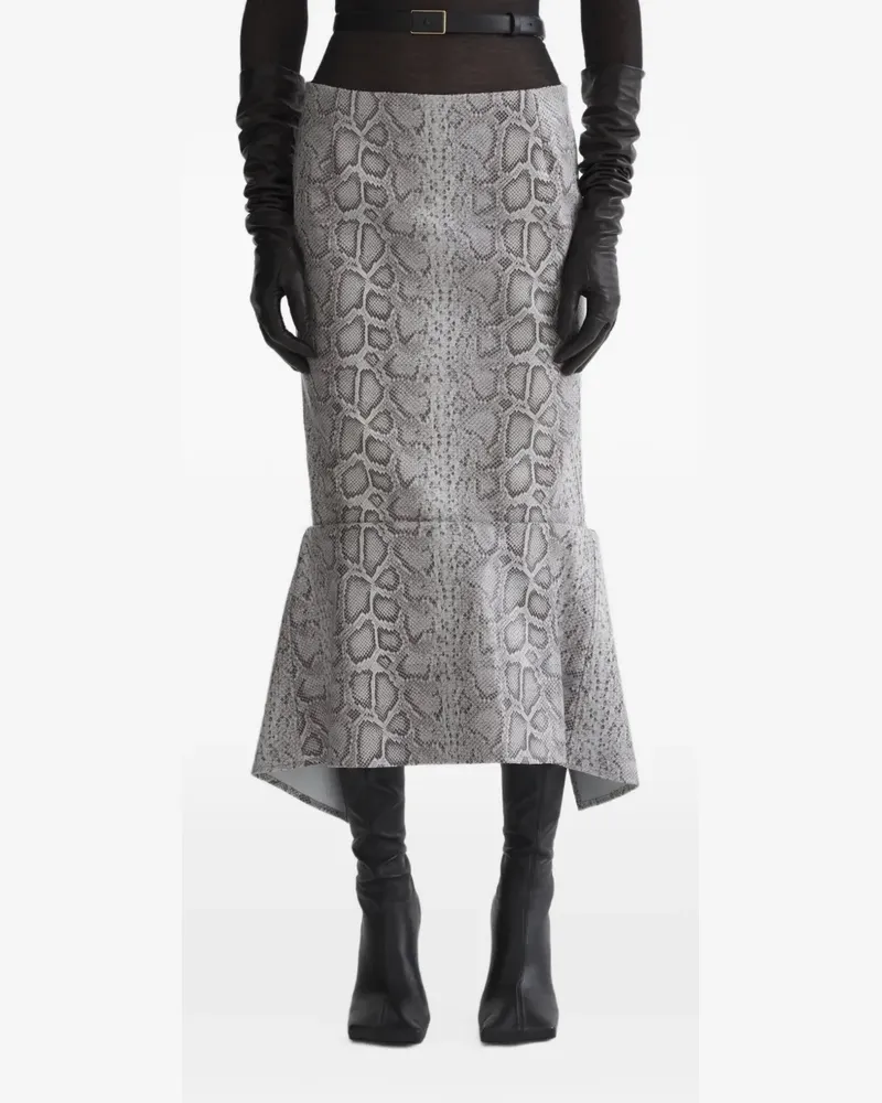 Thierry Mugler Rock mit Schlangen-Print - Grau Grau